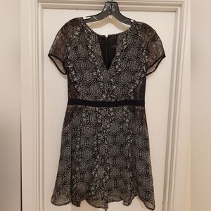 Elegant Black and White Lace Dress